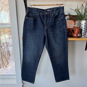 Old Navy Dark Rinse Indigo Denim High Rise Slouchy Straight Jeans Size 6